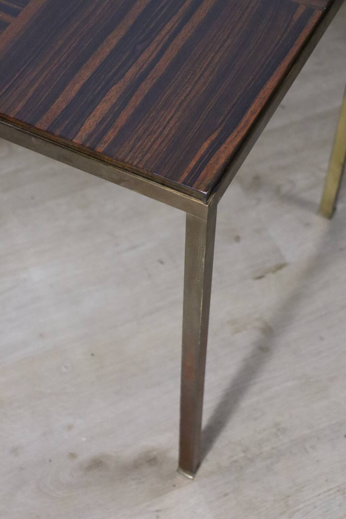 Vintage side table in rosewood & bronze – 1960s