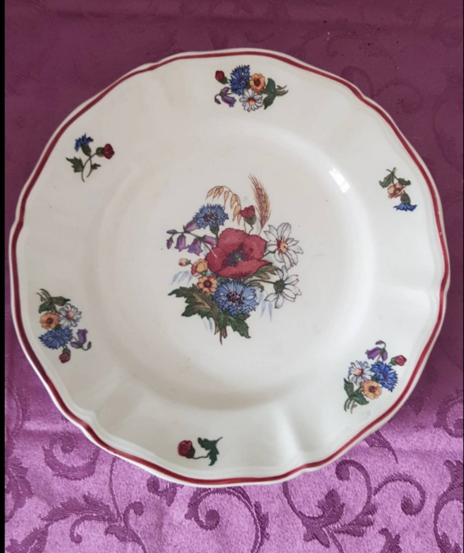 Set of 6 dessert plates, Sarreguemines Agreste