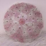 Set of Murano Ceiling Light and 2 Murano Wall Light Pink Flower by Seguso