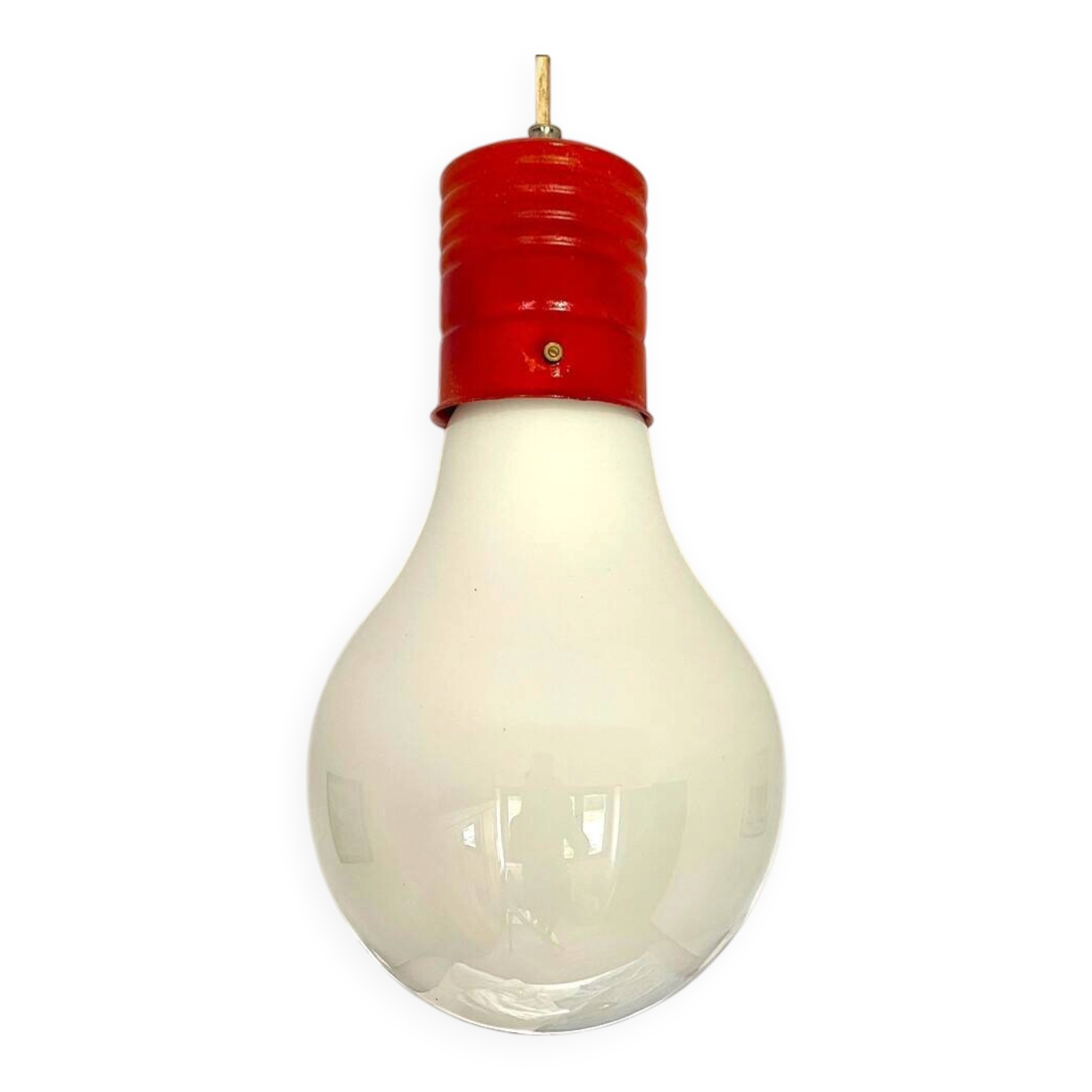 Giant 1970s Edison bulb glass hanging lamp