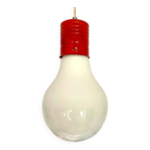 Giant 1970s Edison bulb glass hanging lamp