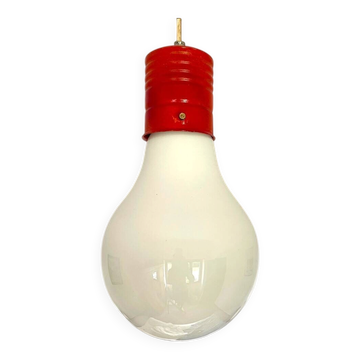 Giant 1970s Edison bulb glass hanging lamp