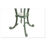 Patinated cast iron harness with marble tops