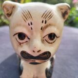 Cizhou style ceramic neck rest cat