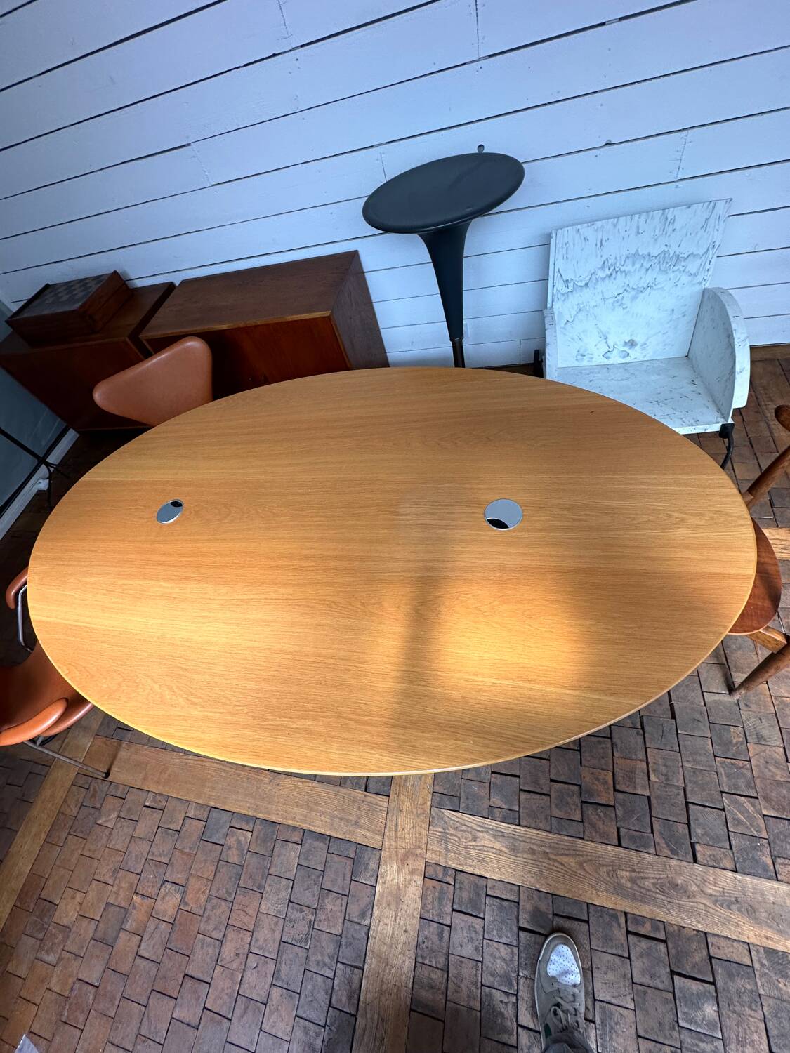 Florence Knoll Oval Desk Table for Knoll International circa 1980