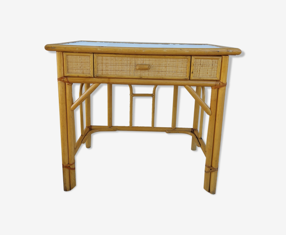 Bureau rotin et cannage couleur plateau à choisir