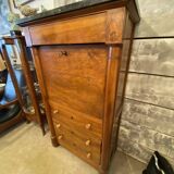Louis xvi style secretary in walnut late 19th c. with drawers