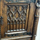 Pair of Gothic style cabinets in dark oak from the 19th century.