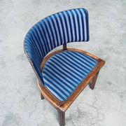 Set of Art Deco Curved Back Side Chairs, France, 1930s