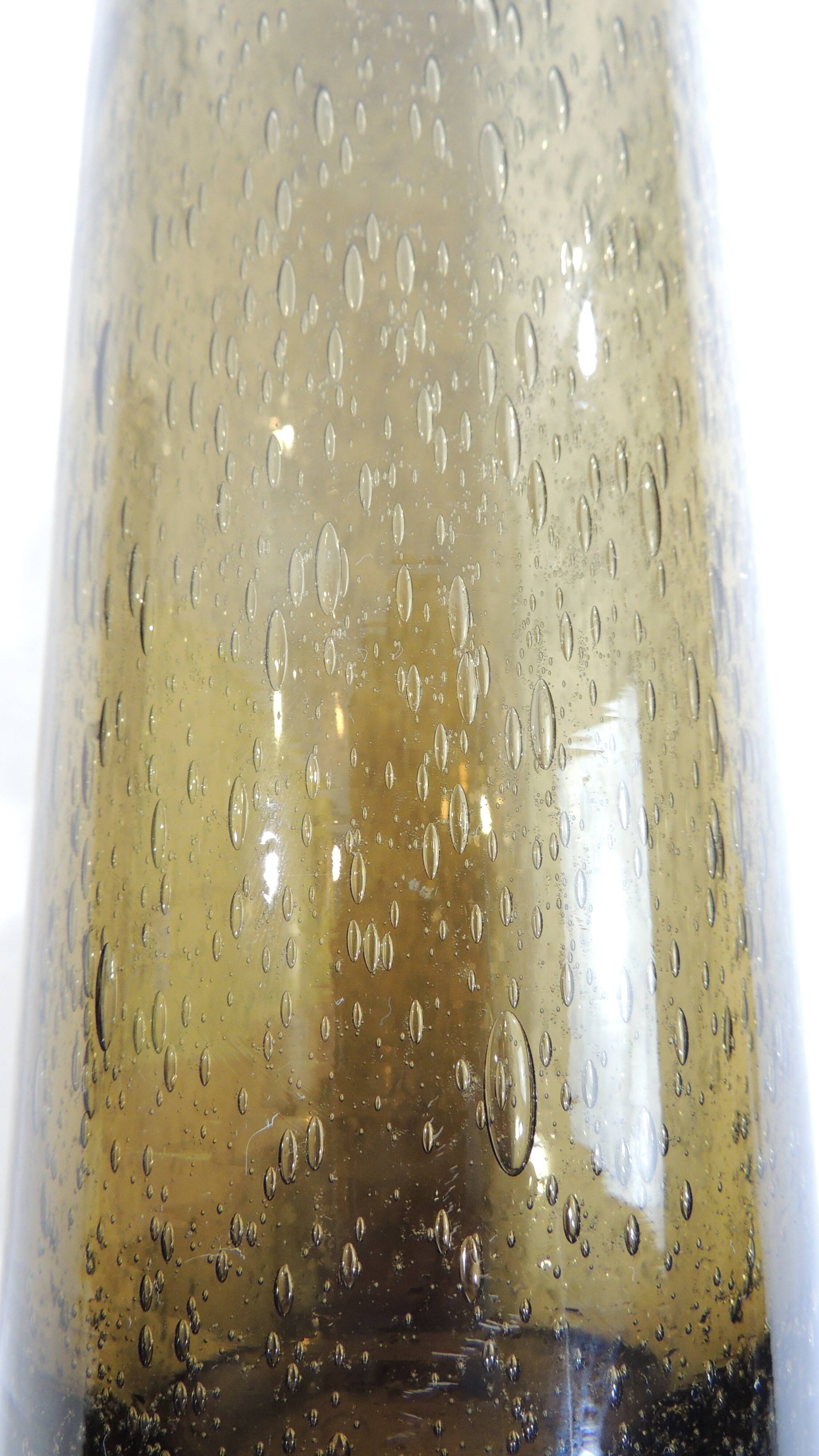 Vintage Bandor bubble vase – amber blown glass – 1960s design – decoration