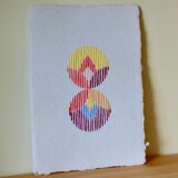 Broderie main sur papier recyclé