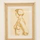 Classic female painting from the mid-century, wooden frame and linen, 1930s.