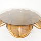 60s Italian design flower coffee table in rattan and glass marquetry