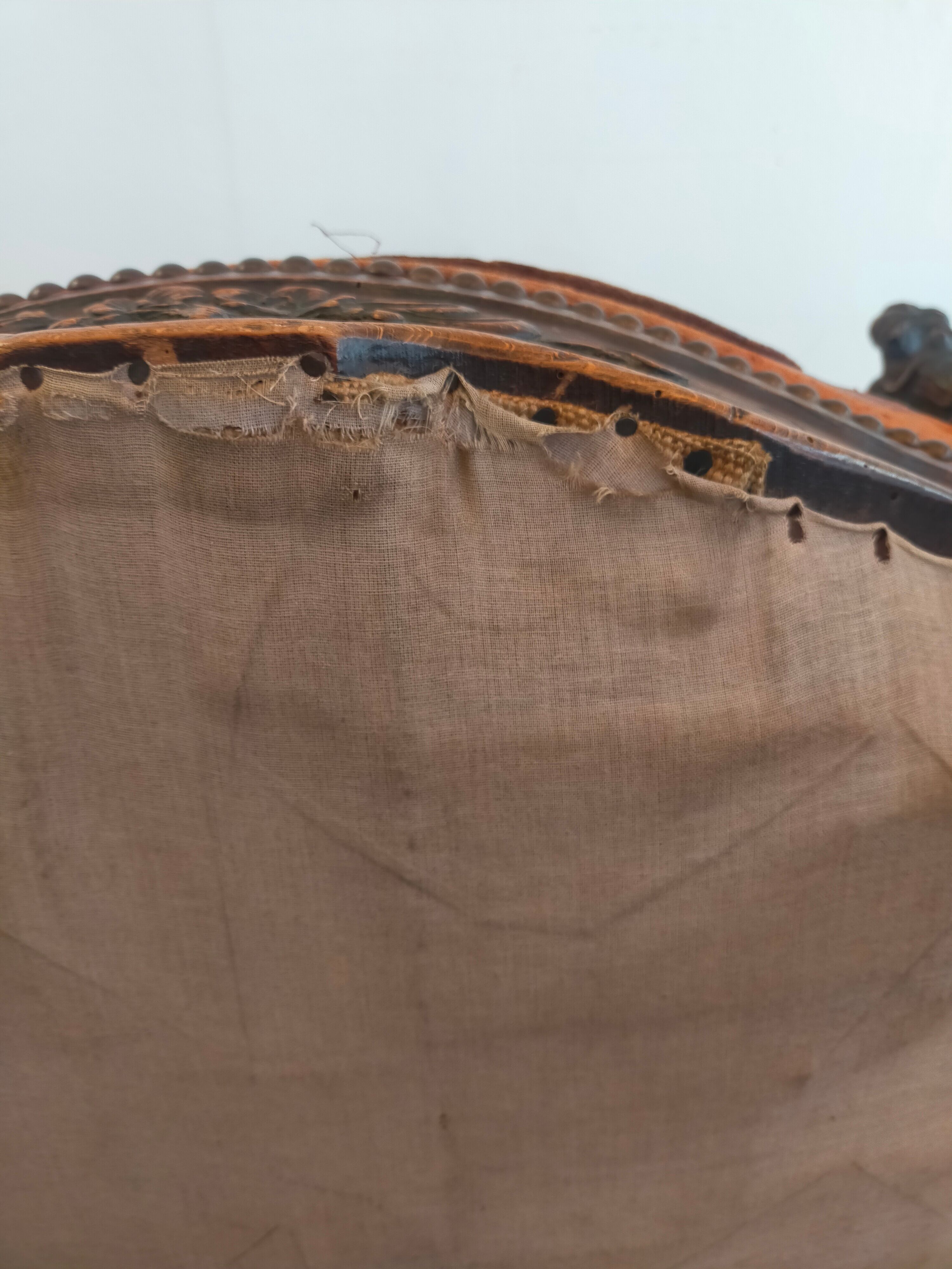 1920 sculpted office armchair with griffon head