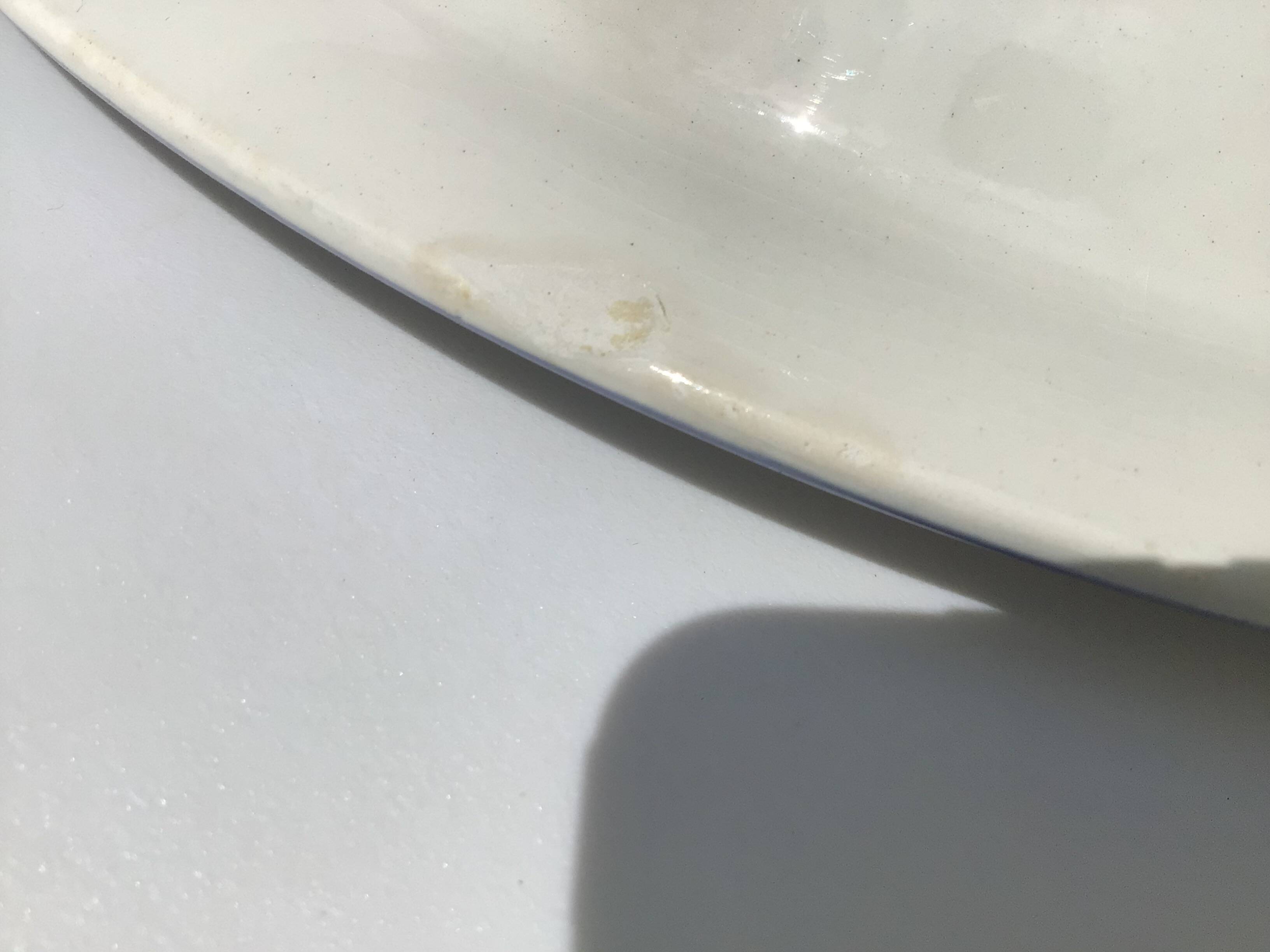 Mary Lou Digoin hollow dish blue edge diameter 25