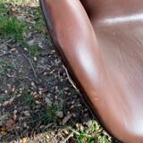 2 office armchairs + Settee / Swan sofa by Arne Jacobsen for Fritz Hansen, original leather