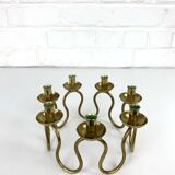 Scandinavian brass candle holder by Lars Holmström, Sweden 1950s