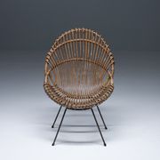 Mid-century chair in rattan, italy, 1950's