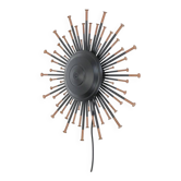 Rare large Dantoft “Sunburst” wall lamp / black / copper / mid-century design / 1960s