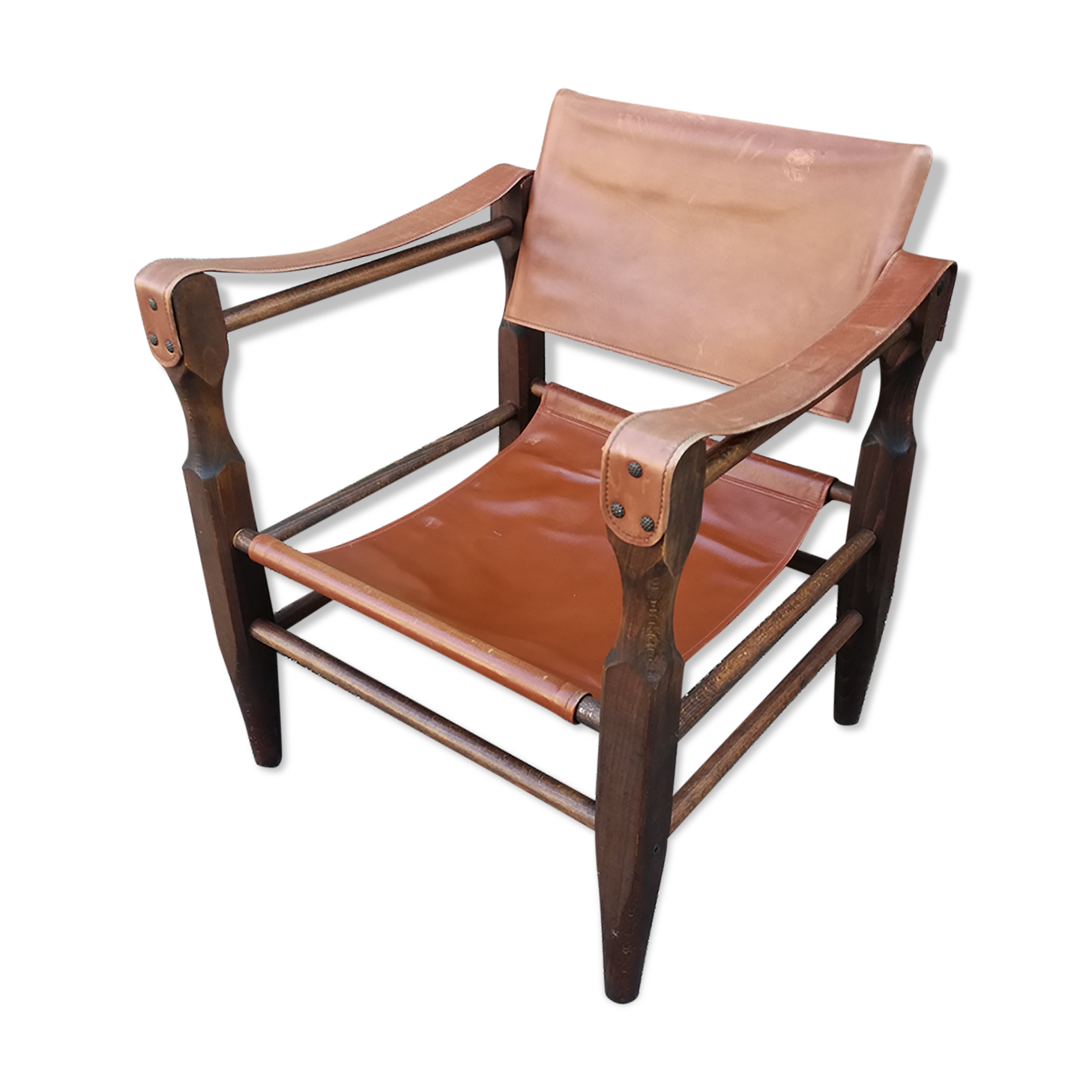 Fauteuil Safari cuir et simili cuir
