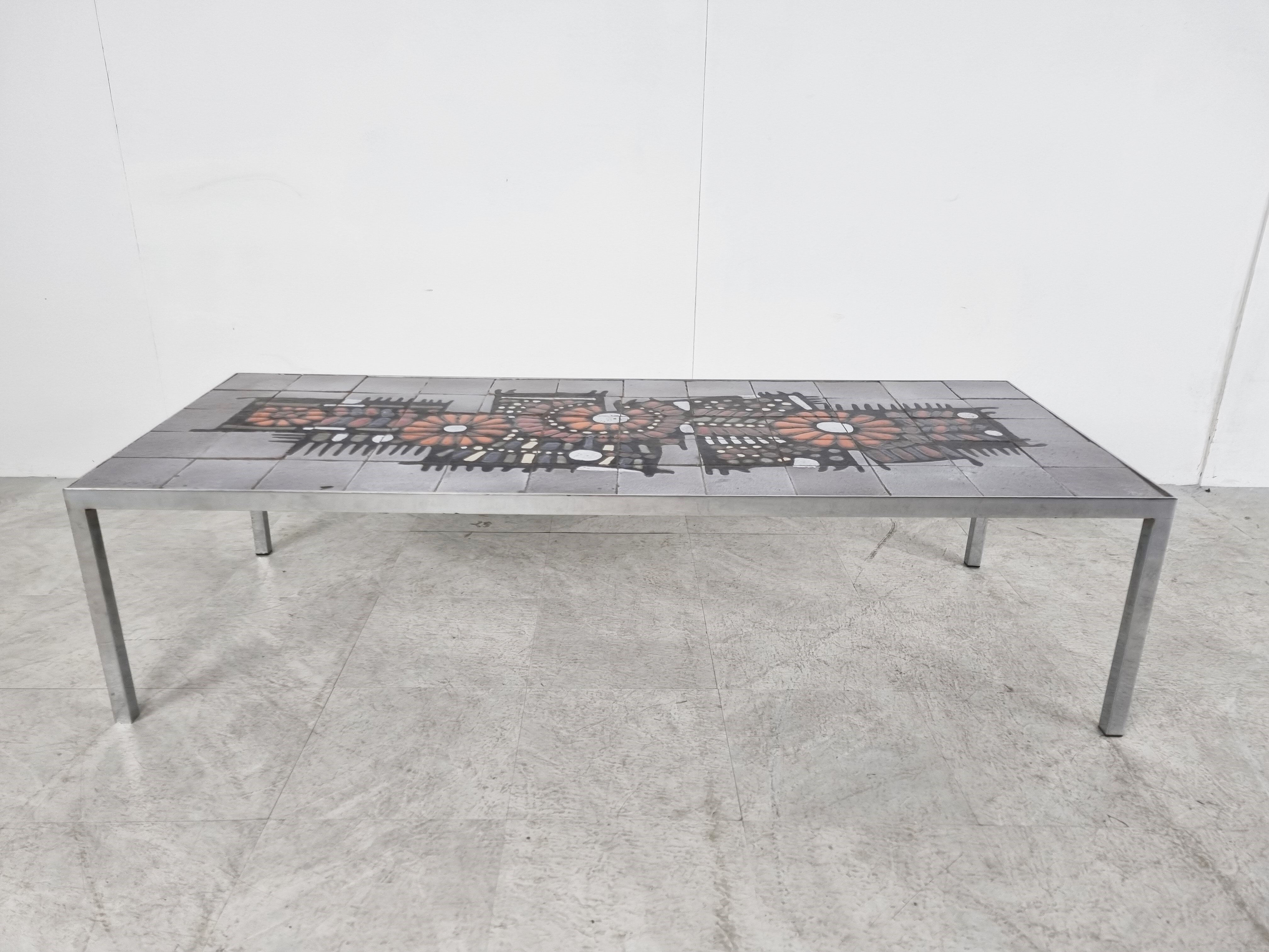 Vintage ceramic coffee table by Perignem, 1960s