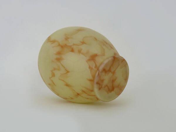 Vase vintage en pâte de verre jaune orangé style Clichy. Année 50 60