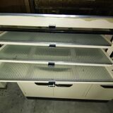Dentist furniture in metal and black opaline top 1950
