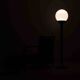 Chrome floor lamp with large opaline globe, Italy 1970s