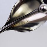 Chrome metal floral candle holder