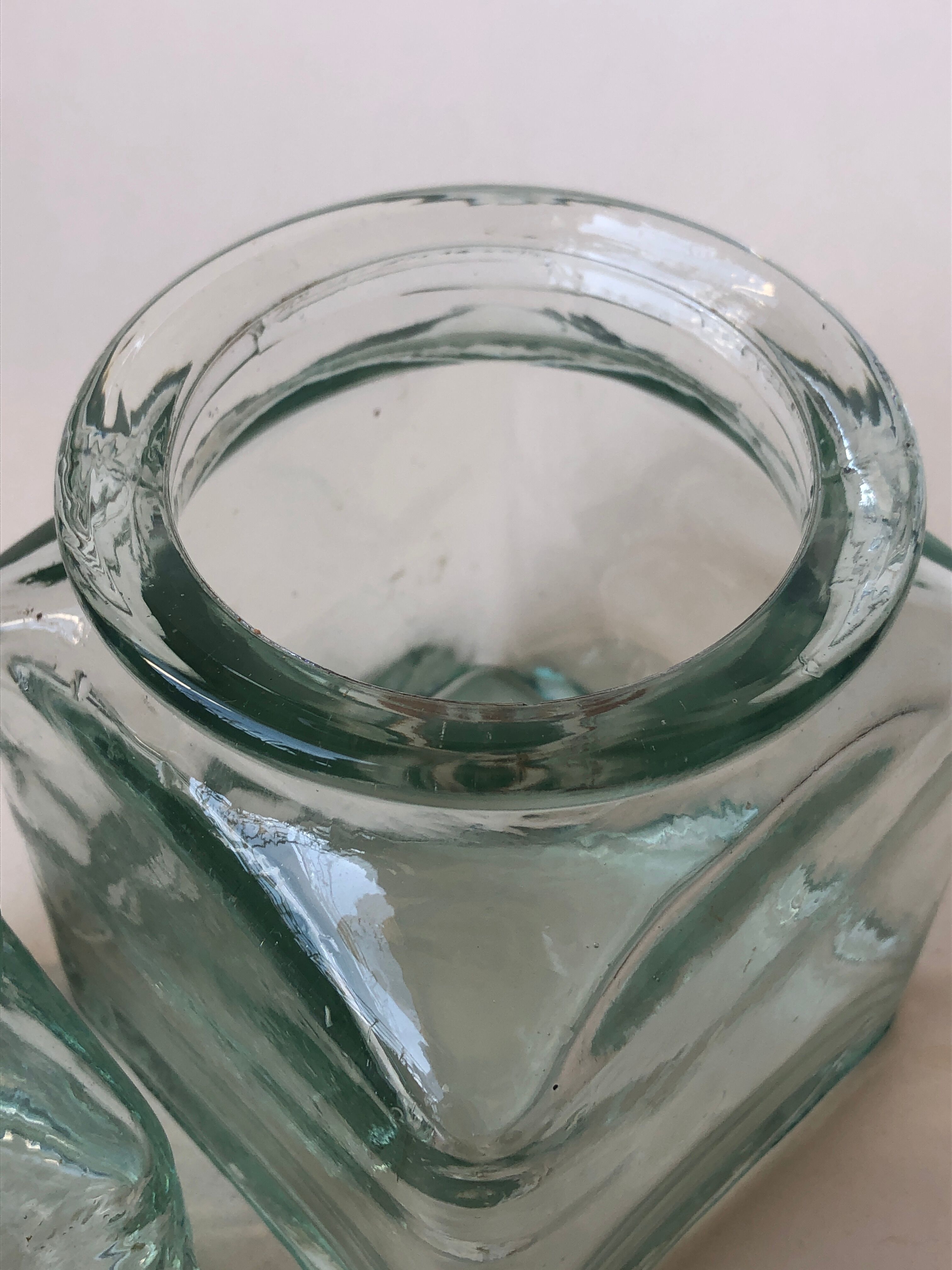 Set of 5 jars glass and Cork. 1970