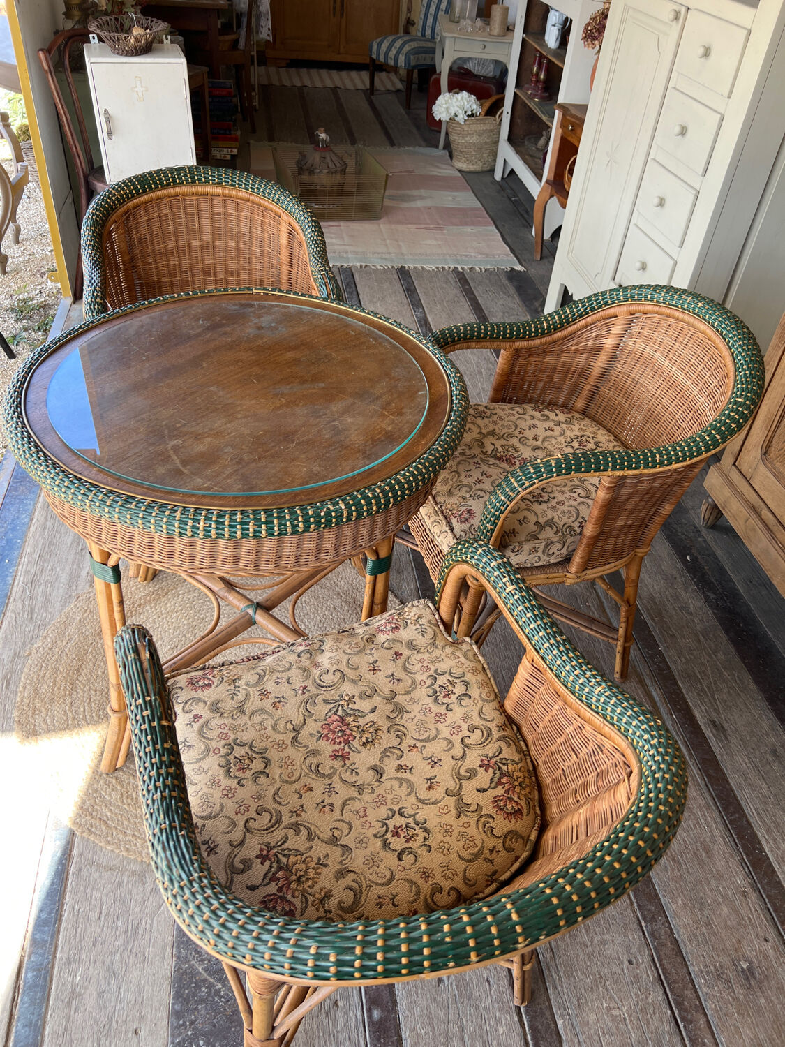 Bamboo and rattan lounge