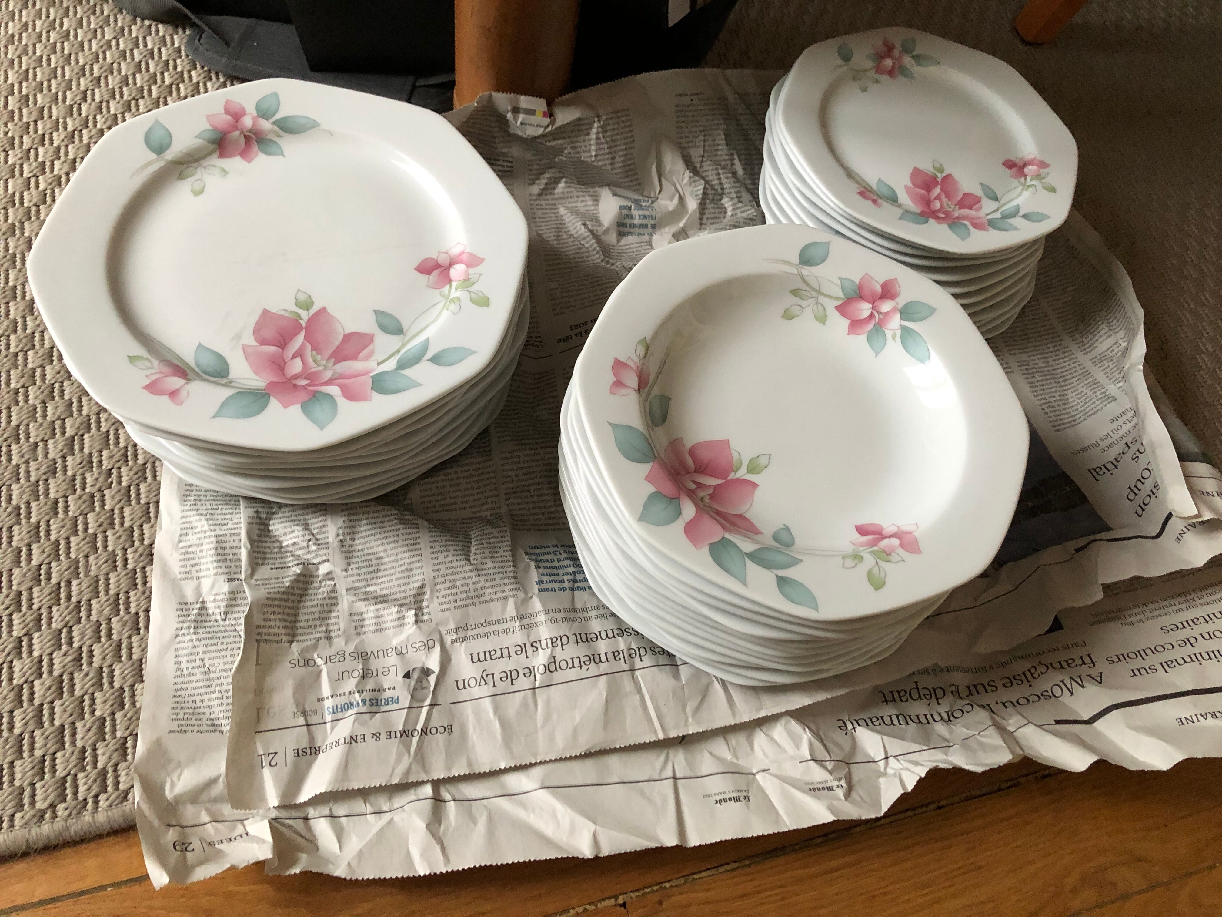 Porcelain plate service