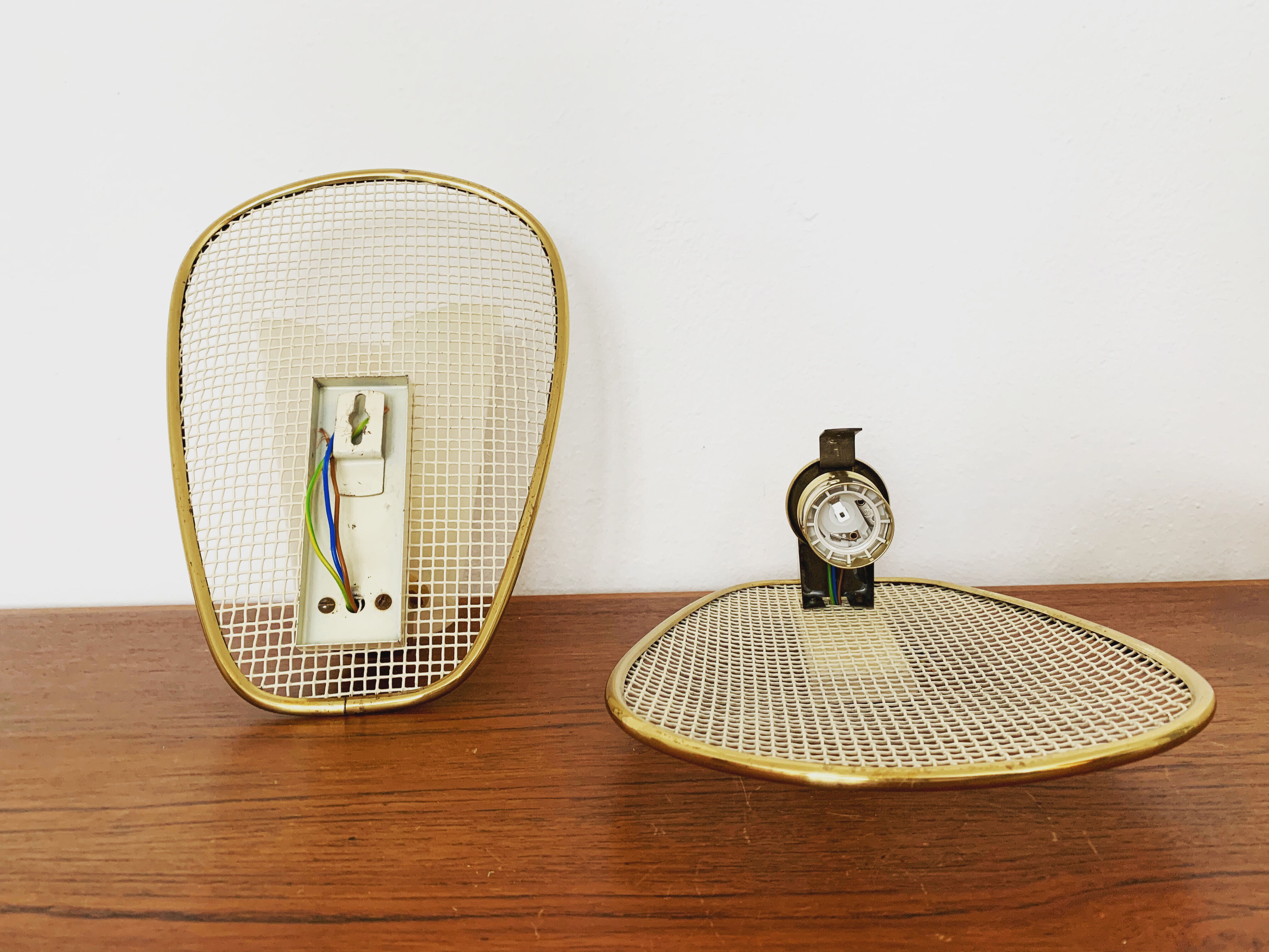 Set of 2 mid-century modern wall lamps