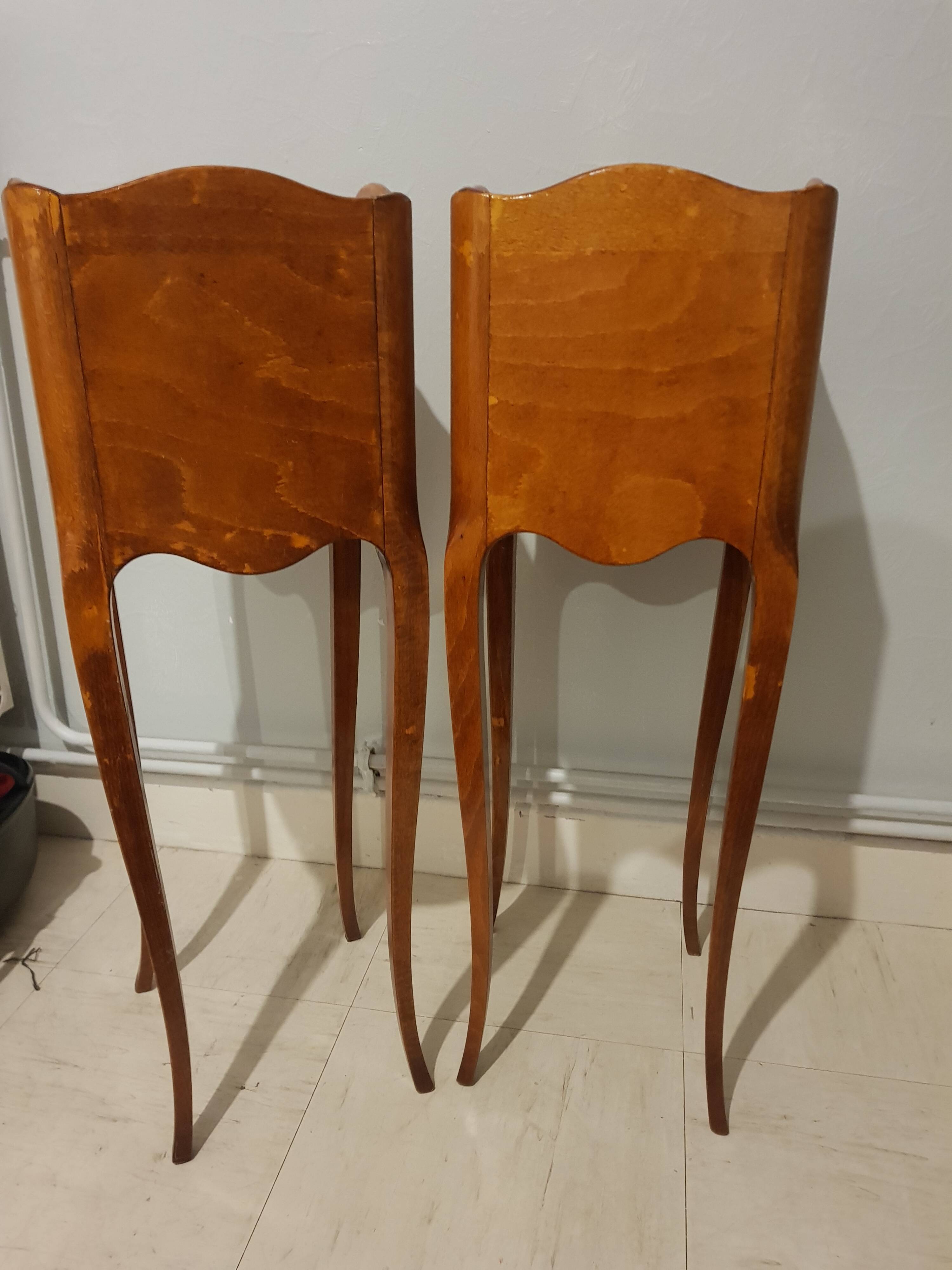 Pair of narrow bedsides Louis XV style