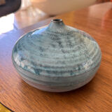 Vase, soliflore, sea urchin, ceramic, blue, to be identified.