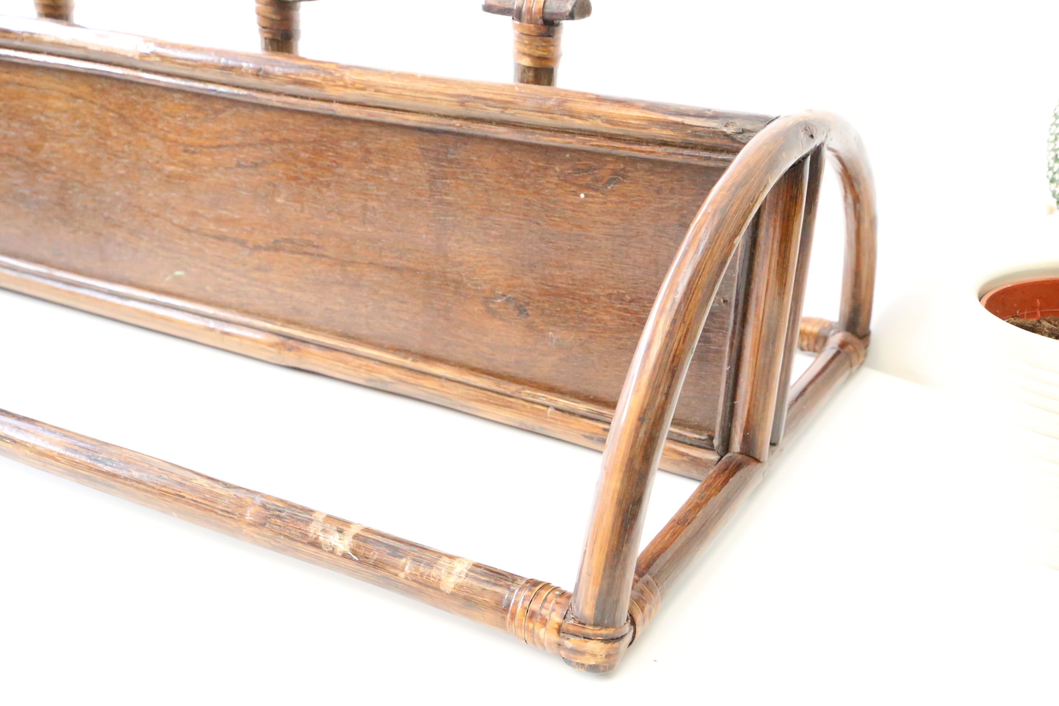 Rattan wall coat holder