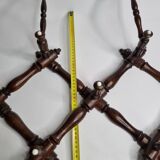 Old extendable wooden coat rack, Napoleon III, 9 hooks