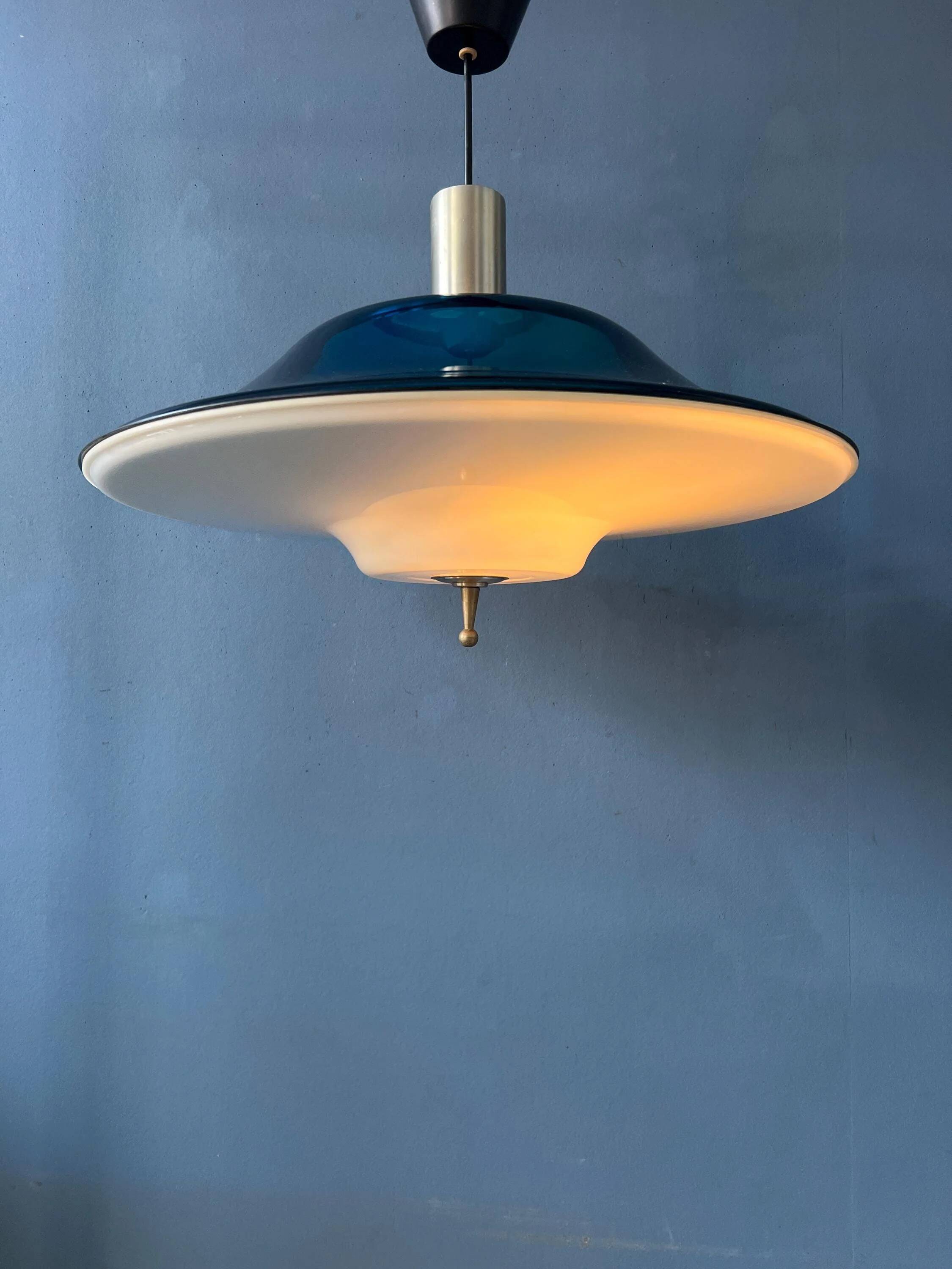 Suspension Space Age UFO blue flying saucer
