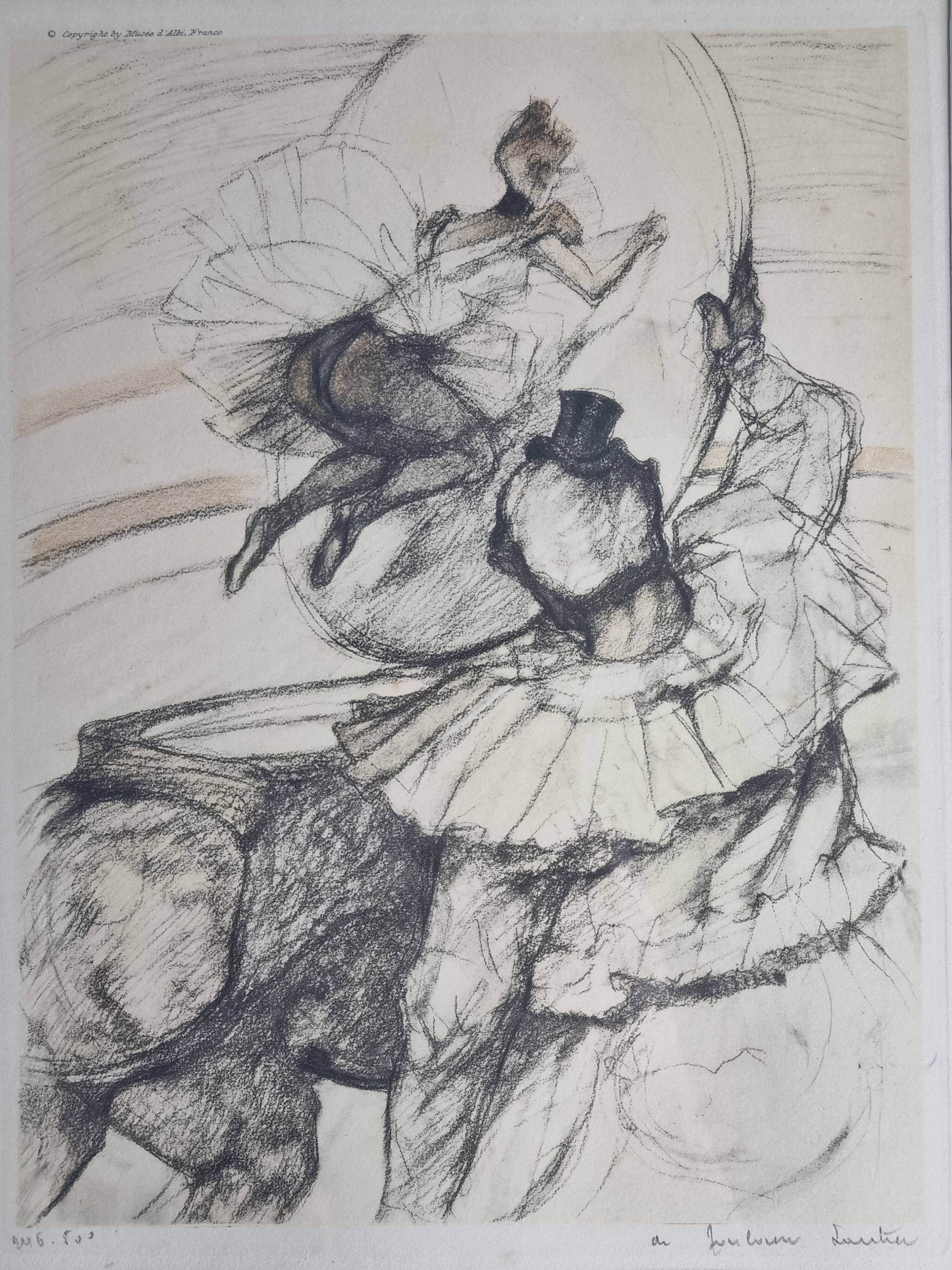 Numbered lithograph after Toulouse-Lautrec - "Panel Work Through a Hoop", 1952