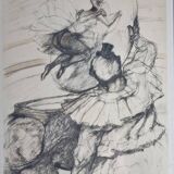 Numbered lithograph after Toulouse-Lautrec - "Panel Work Through a Hoop", 1952