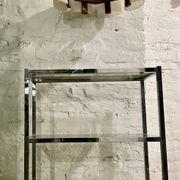 High chrome shelf with 3 smoked glass shelves Roche Bobois