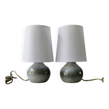 Pair of glazed ceramic lamps, 1970s-1980s