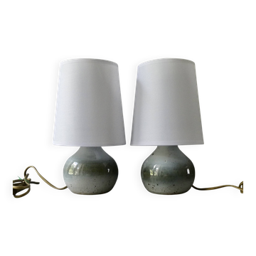 Pair of glazed ceramic lamps, 1970s-1980s