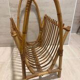 Vintage rattan magazine rack