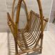 Porte-revues en rotin vintage