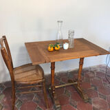 Old wooden bistro table