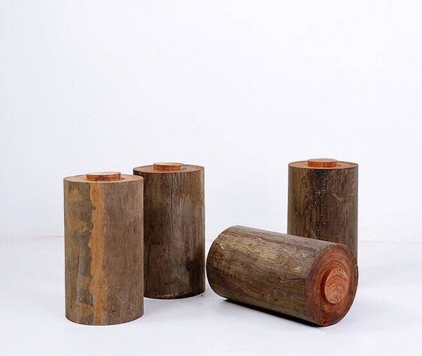 Unique rectangular  Coffee Table in Marble and Teak Wood - Belgian creation