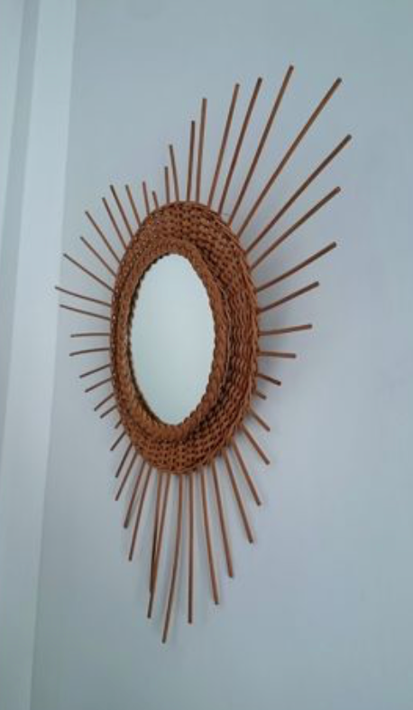 Rattan sun mirror
