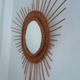 Rattan sun mirror