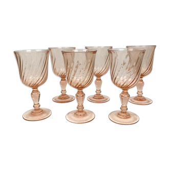 Lot of 6 Rosaline Arcoroc stemware